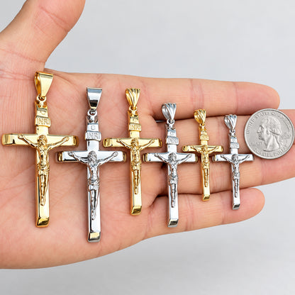 Plain 3D Crucifix Cross Pendant‎ S