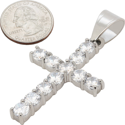 7mm Tennis Cross Pendant