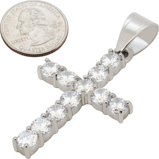 7mm Tennis Cross Pendant