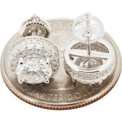 10mm 3.1ctw Moissanite Circle Halo Studs