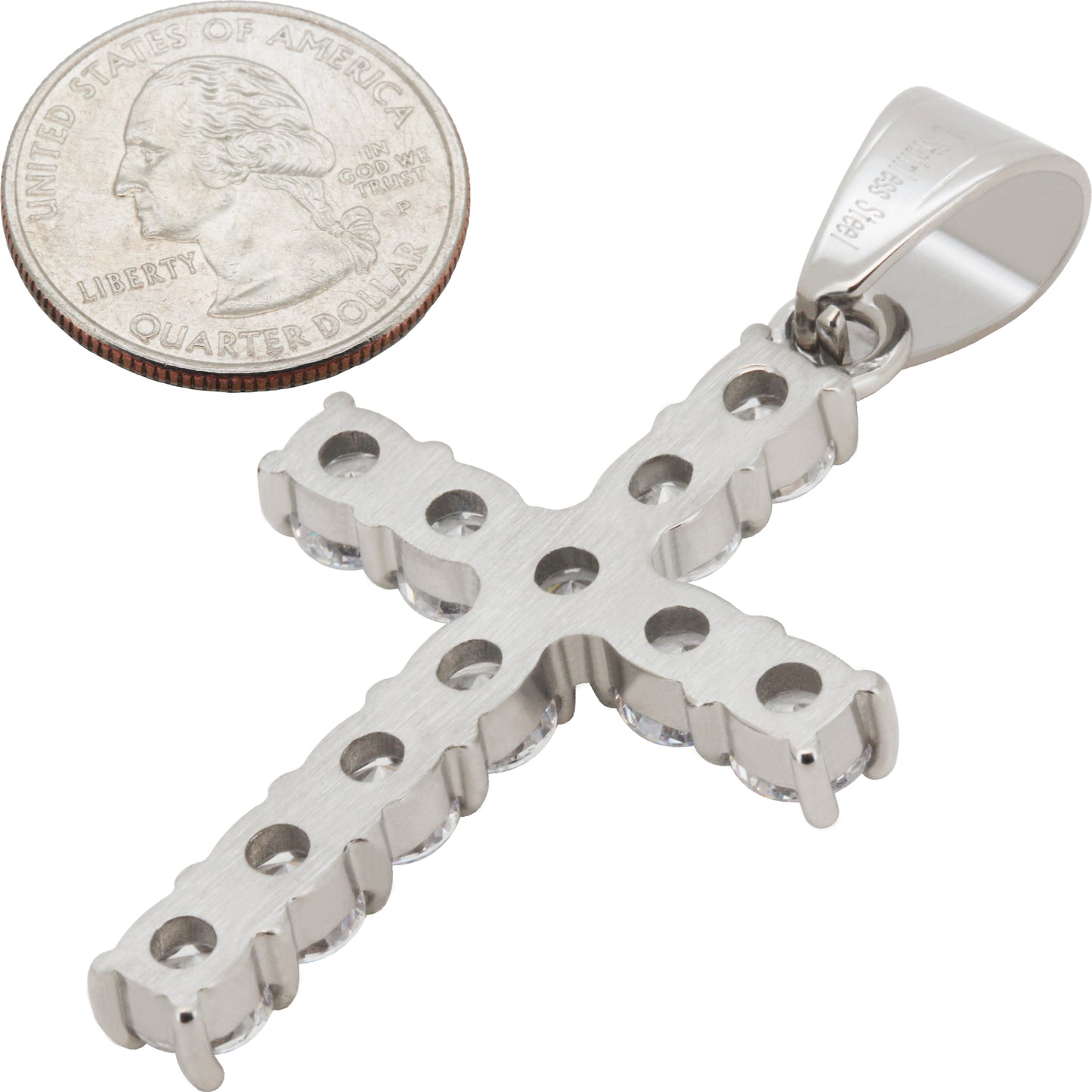 7mm Tennis Cross Pendant