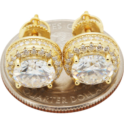 11mm 4.65ctw Moissanite Circle Halo Studs