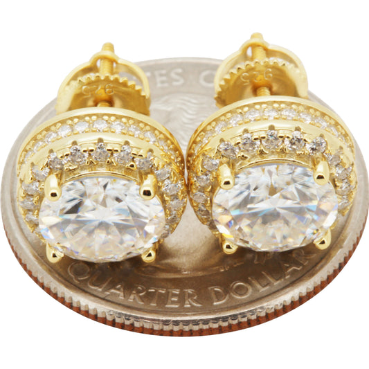 11mm 4.65ctw Moissanite Circle Halo Studs