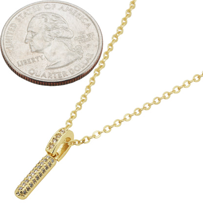 Bubble Initial Letter I Pendant Necklace 18"+2"