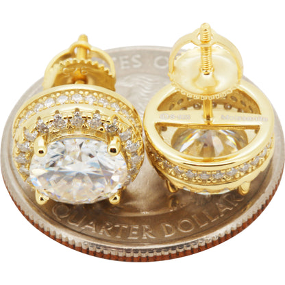 11mm 4.65ctw Moissanite Circle Halo Studs