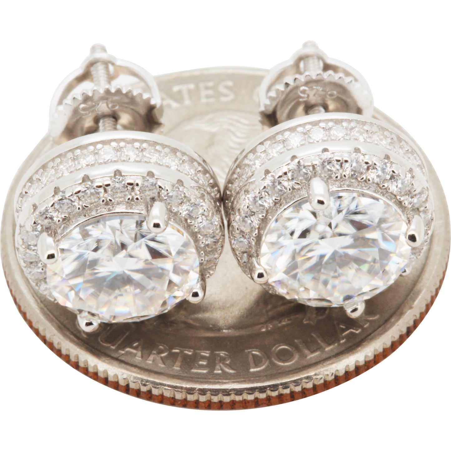11mm 4.65ctw Moissanite Circle Halo Studs
