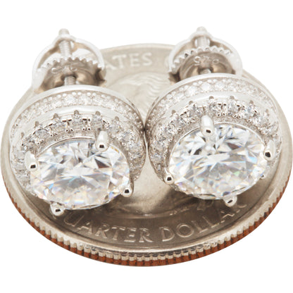 11mm 4.65ctw Moissanite Circle Halo Studs