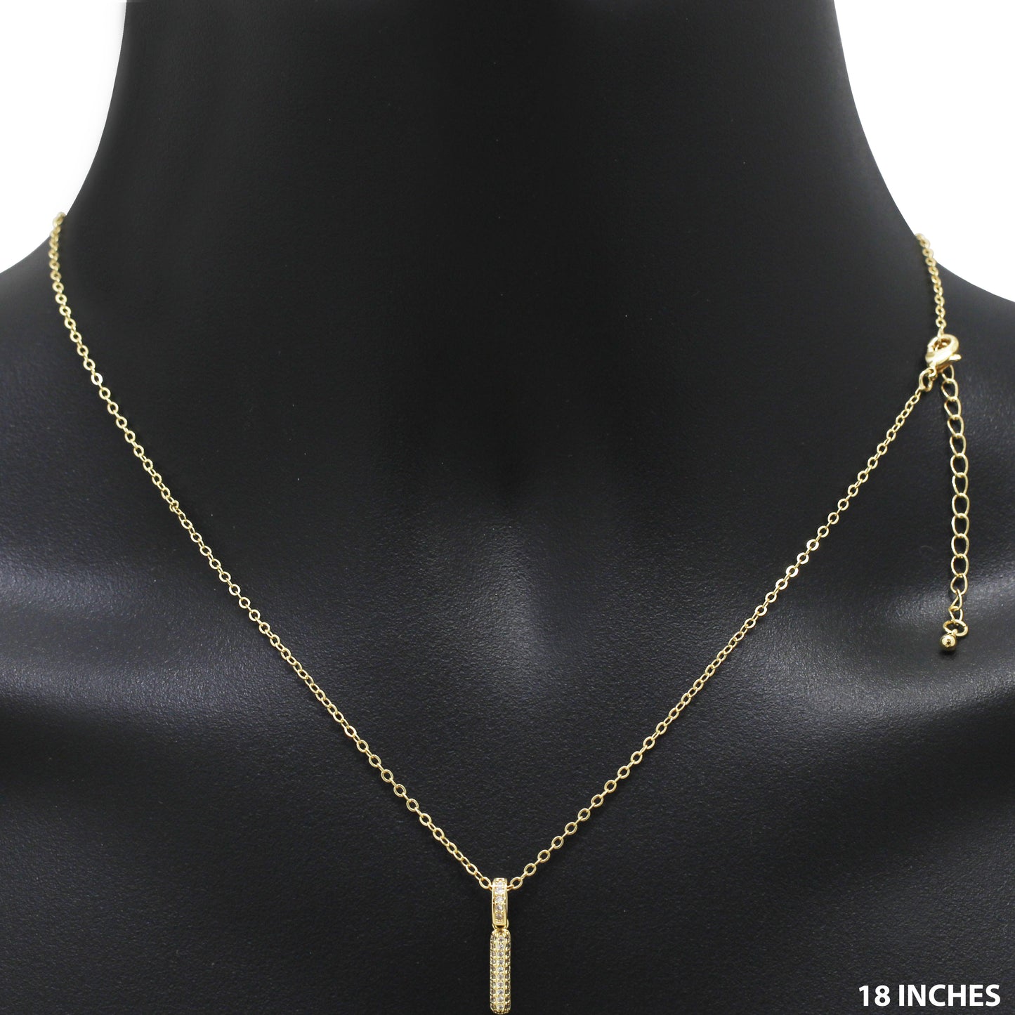 Bubble Initial Letter I Pendant Necklace 18"+2"