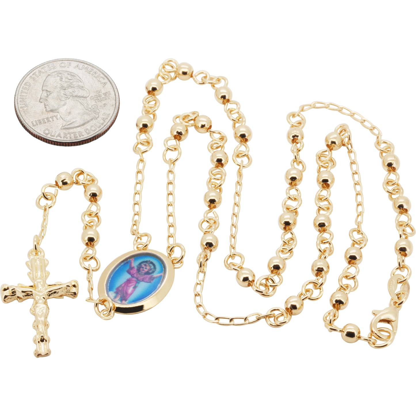 3mm Baby Jesus Enamel Rosary 20"+3.8"