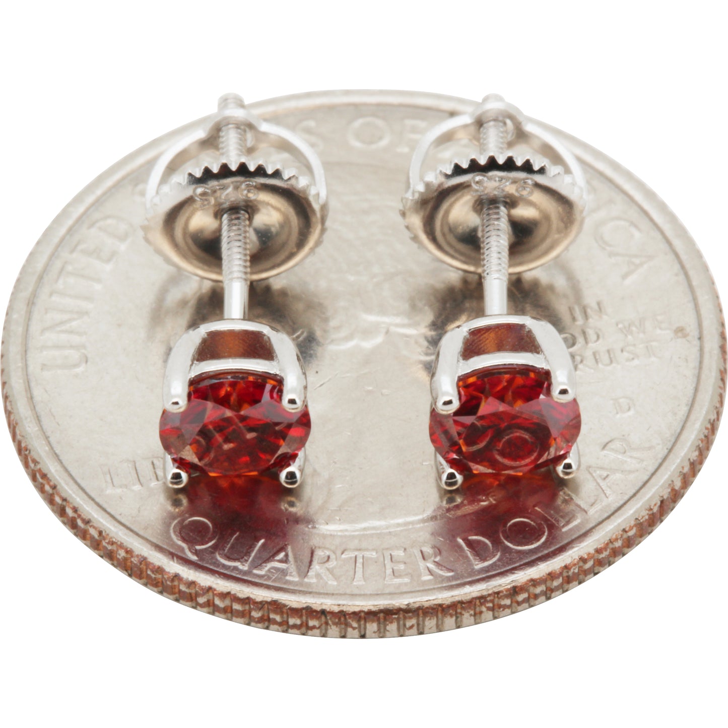 5mm 1ctw Moissanite Garnet Solitaire Studs