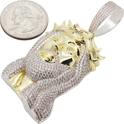 Two-Tone Jesus Piece Pendant