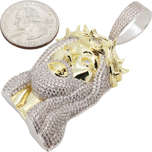 Two-Tone Jesus Piece Pendant