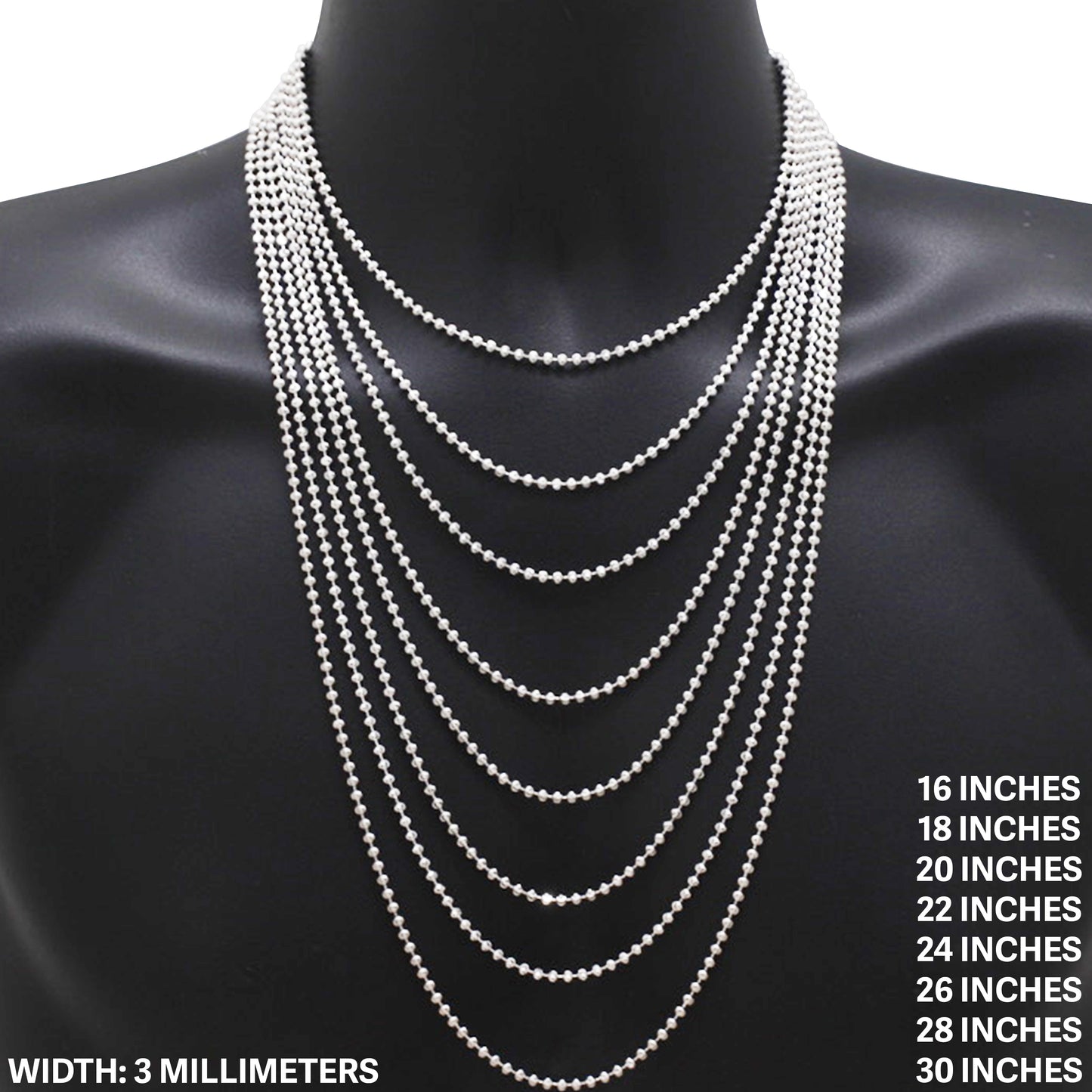 3mm Mooncut Chain 24"