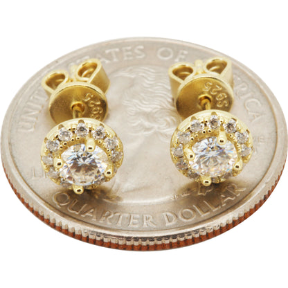 7mm 0.79ctw Moissanite Circle Halo Studs