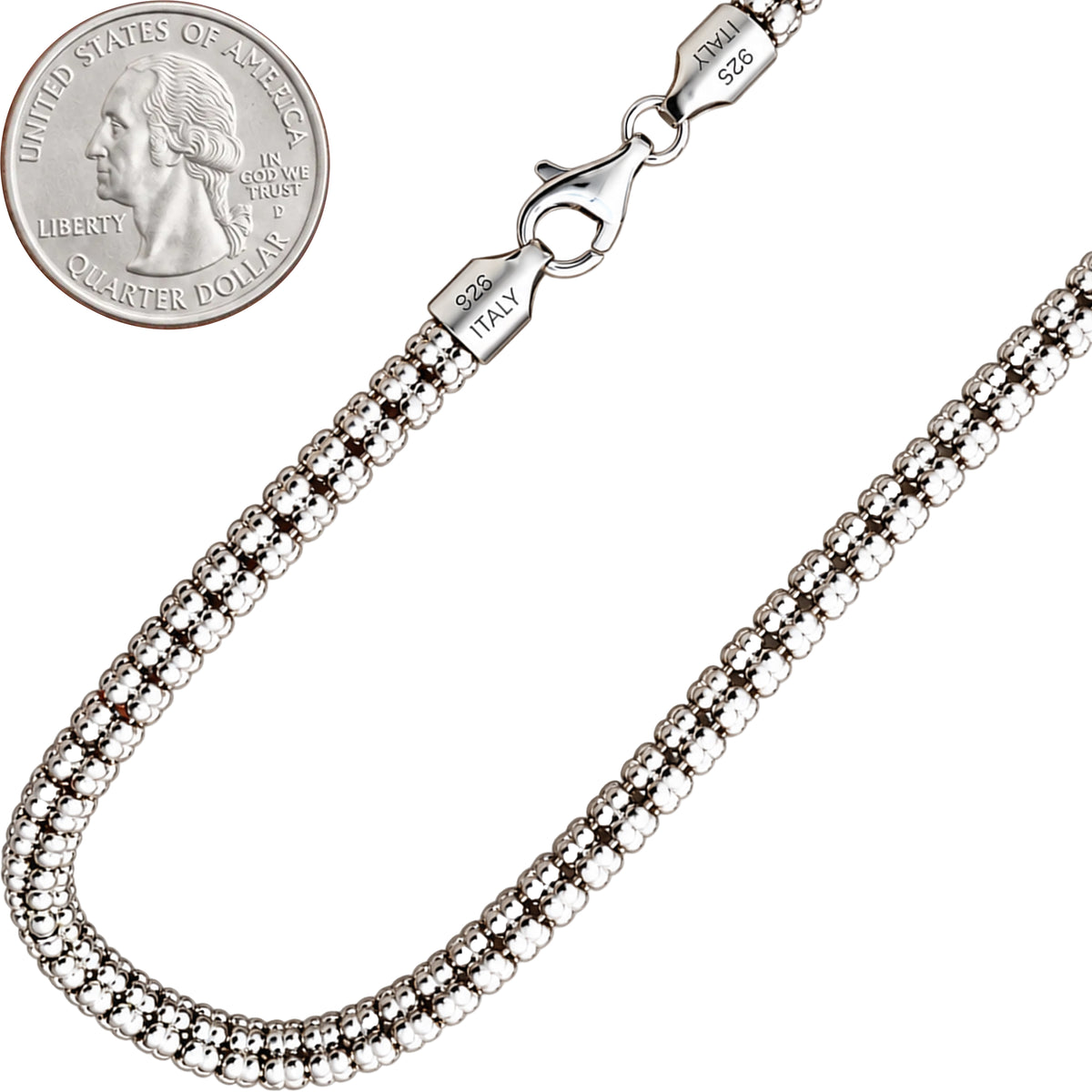 4mm 6 Row Diamond Cut Barrel Moon Ice Link Bracelet 8"