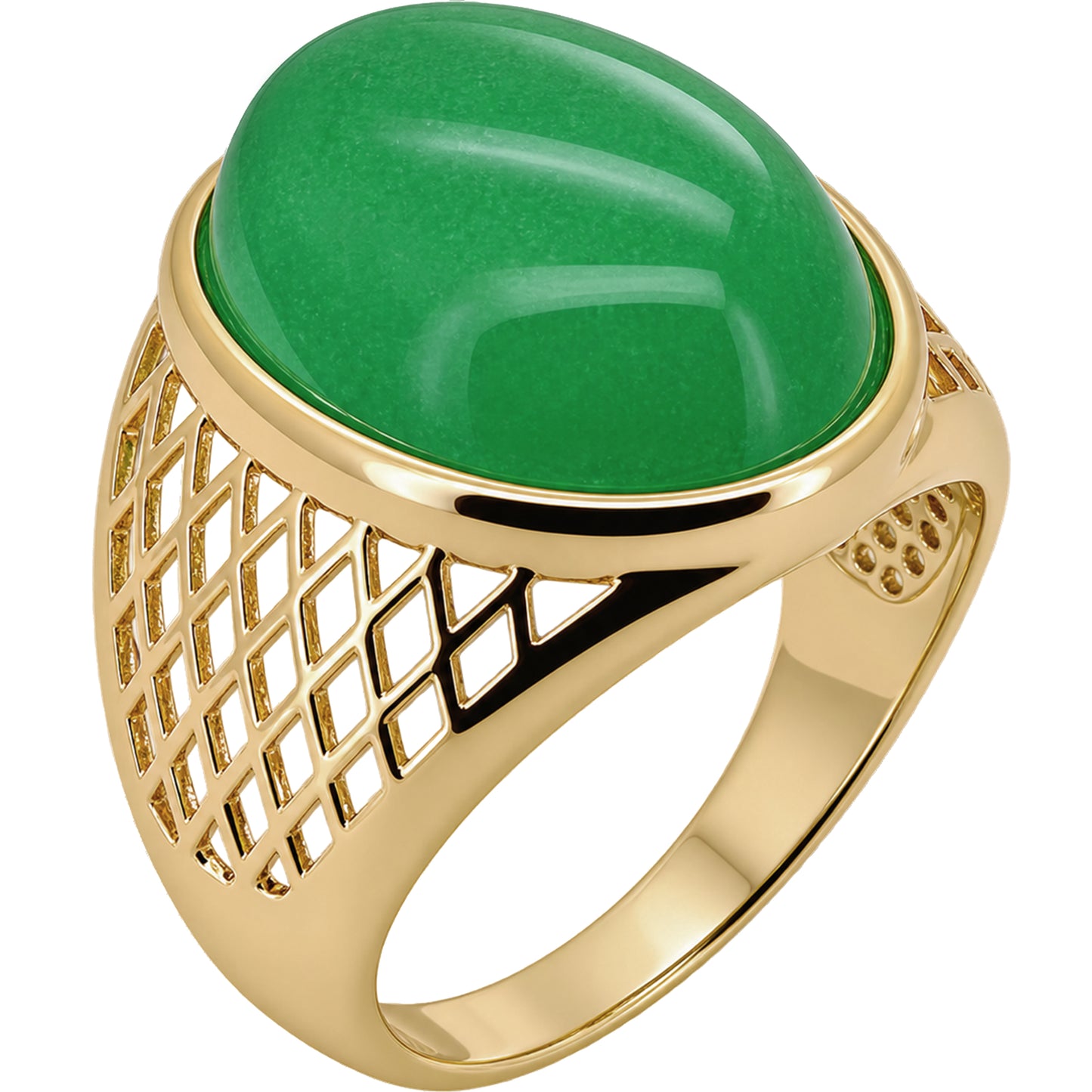 Jade Oval Signet Ring Size 9