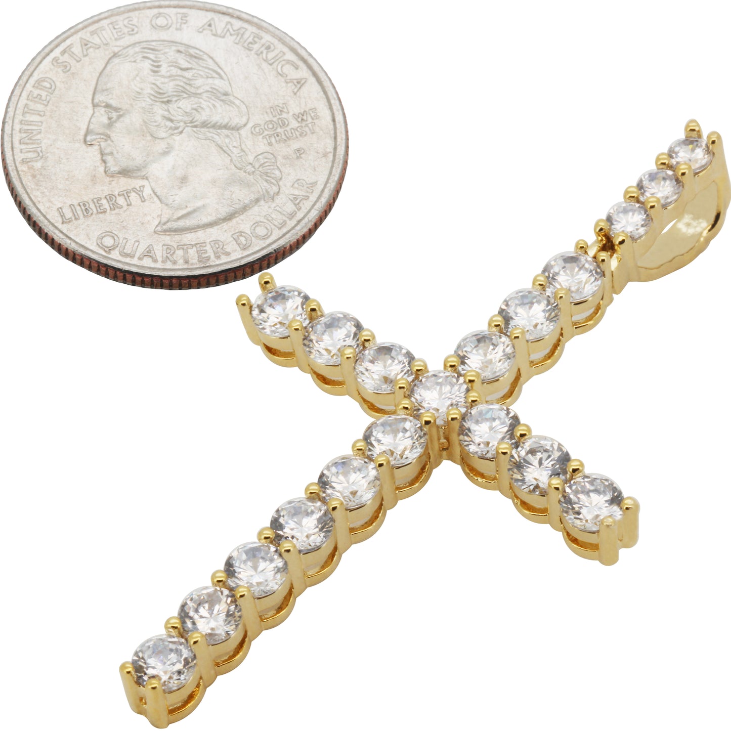 4mm Tennis Cross Pendant