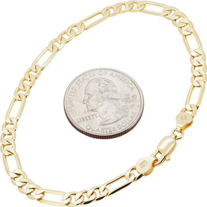 5mm Figaro Bracelet 8"