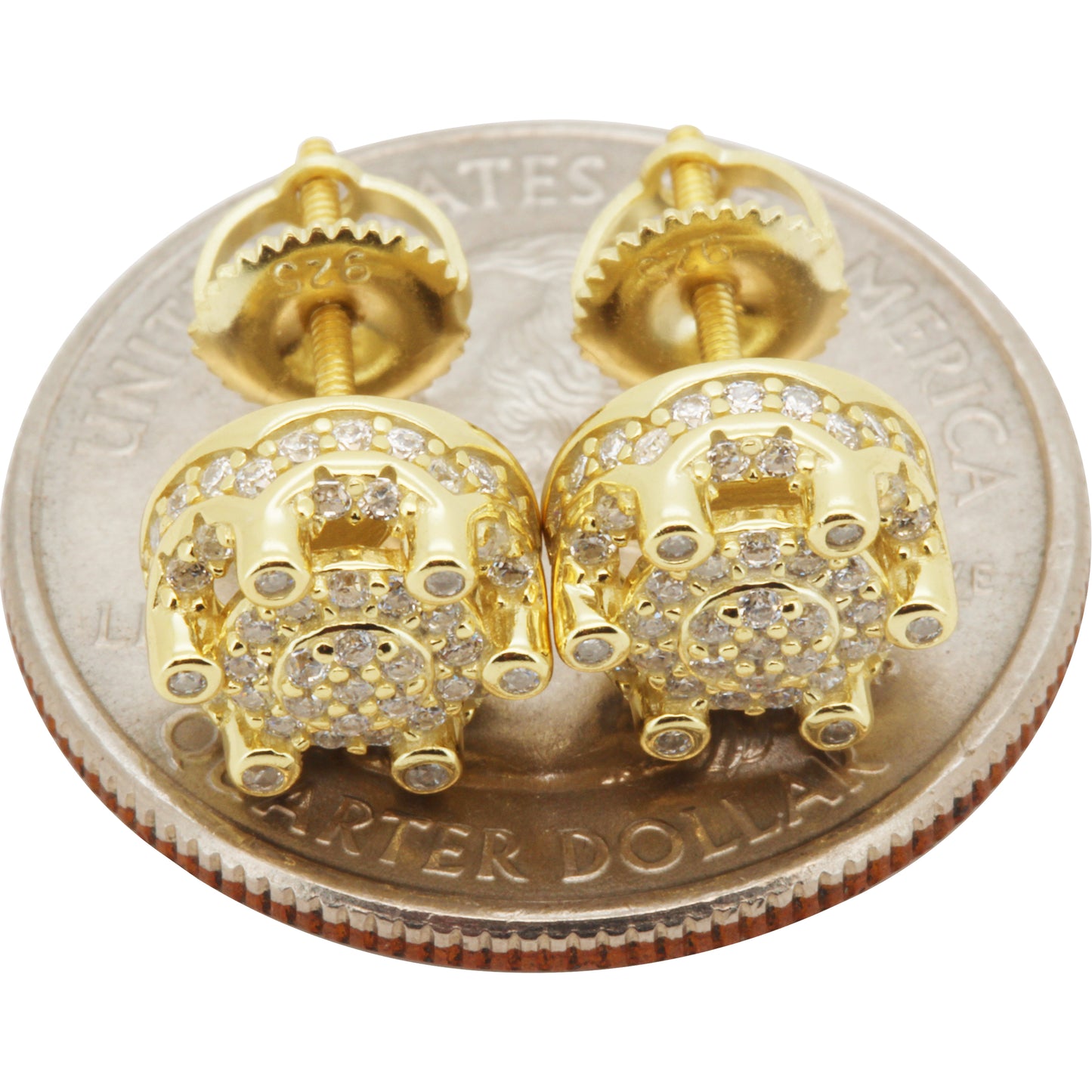 0.61ctw Moissanite 9mm Crown Studs