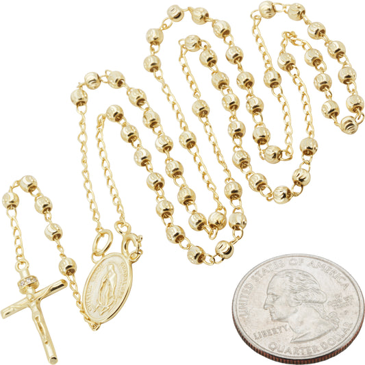 3mm Rosary Necklace 20"+3.5"