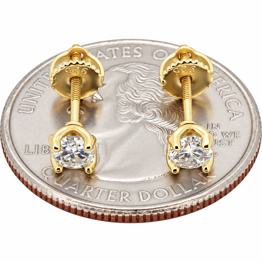 4mm 0.6ctw Moissanite Solitaire Studs