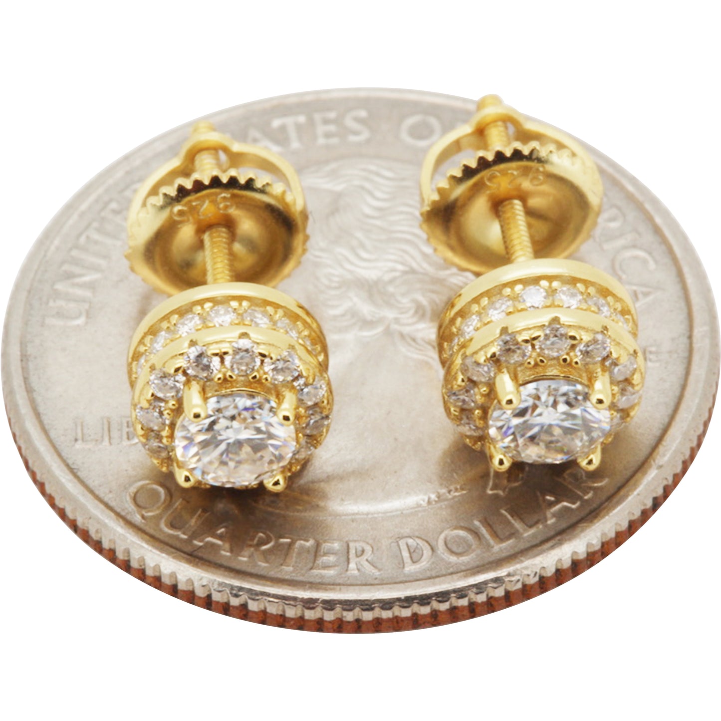 7mm 1ctw Moissanite Circle Halo Studs