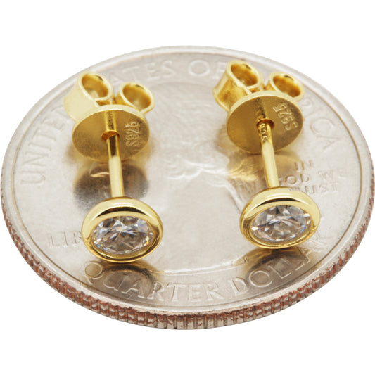 4mm 0.6ctw Moissanite Bezel Set Solitaire Studs