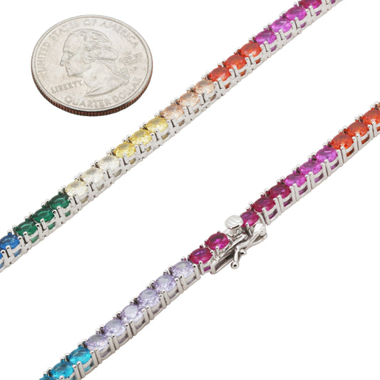 4mm Rainbow Tennis Chain 24"