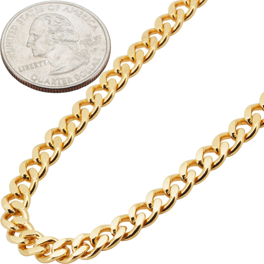 6mm Curb Cuban Link Chain 24"