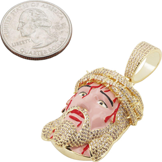 Enamel Bleeding Jesus Piece Pendant S