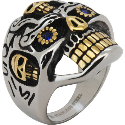 Two-Tone Sugar Skull Ring Size 12