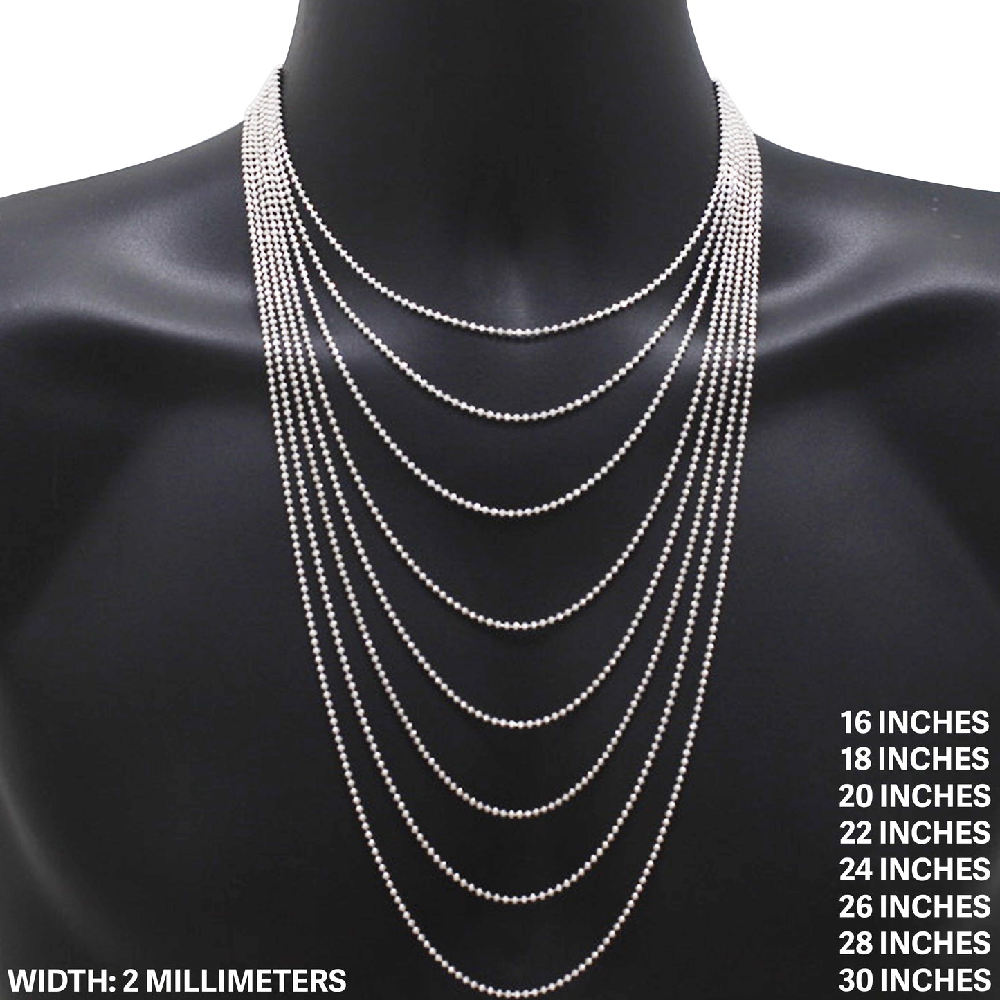 2mm Mooncut Chain 22"