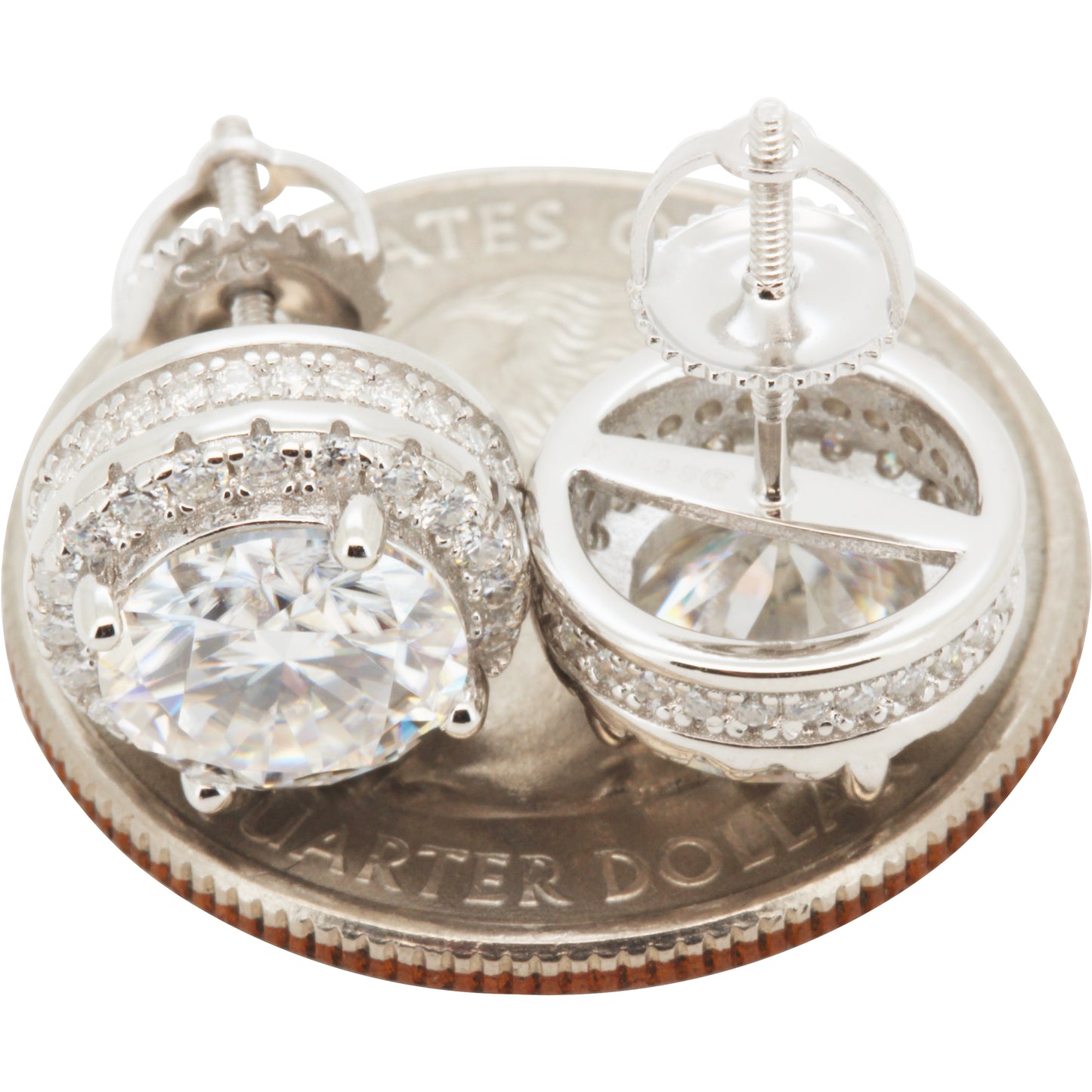 11mm 4.65ctw Moissanite Circle Halo Studs