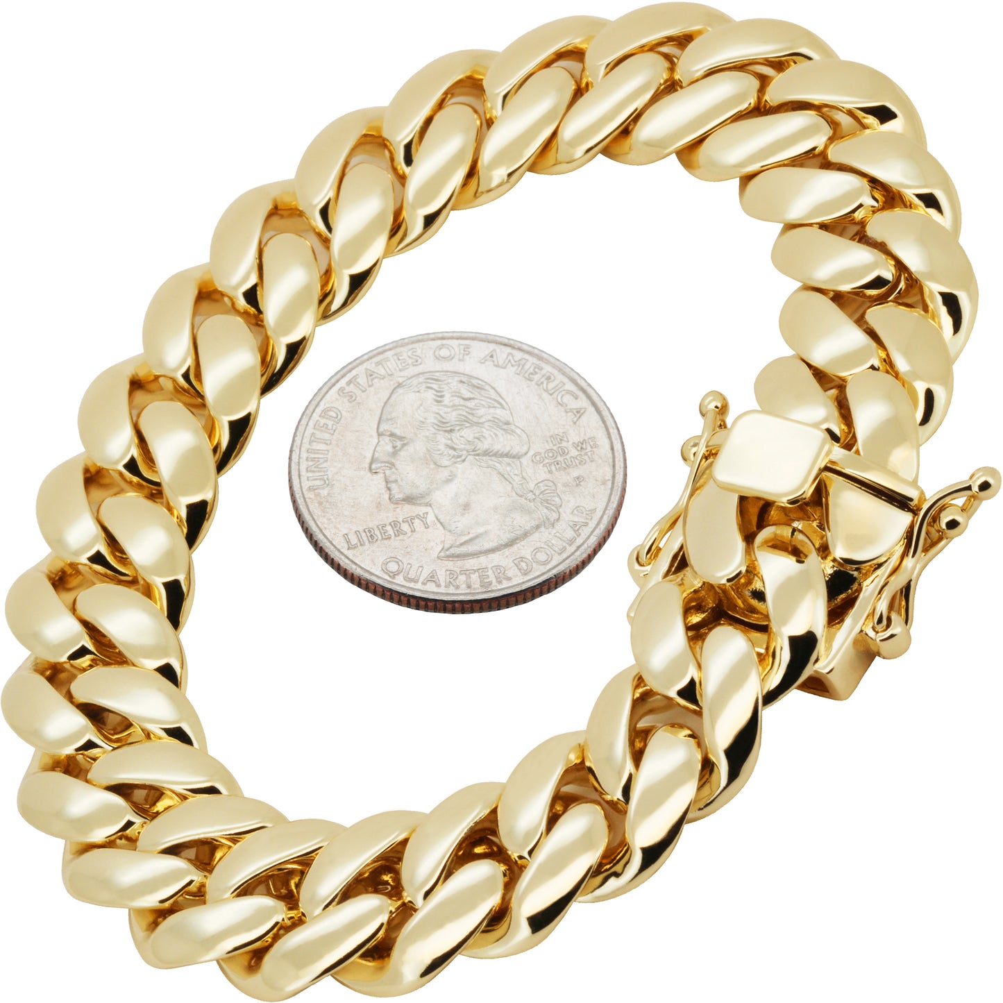 14mm Miami Cuban Link Bracelet 9"