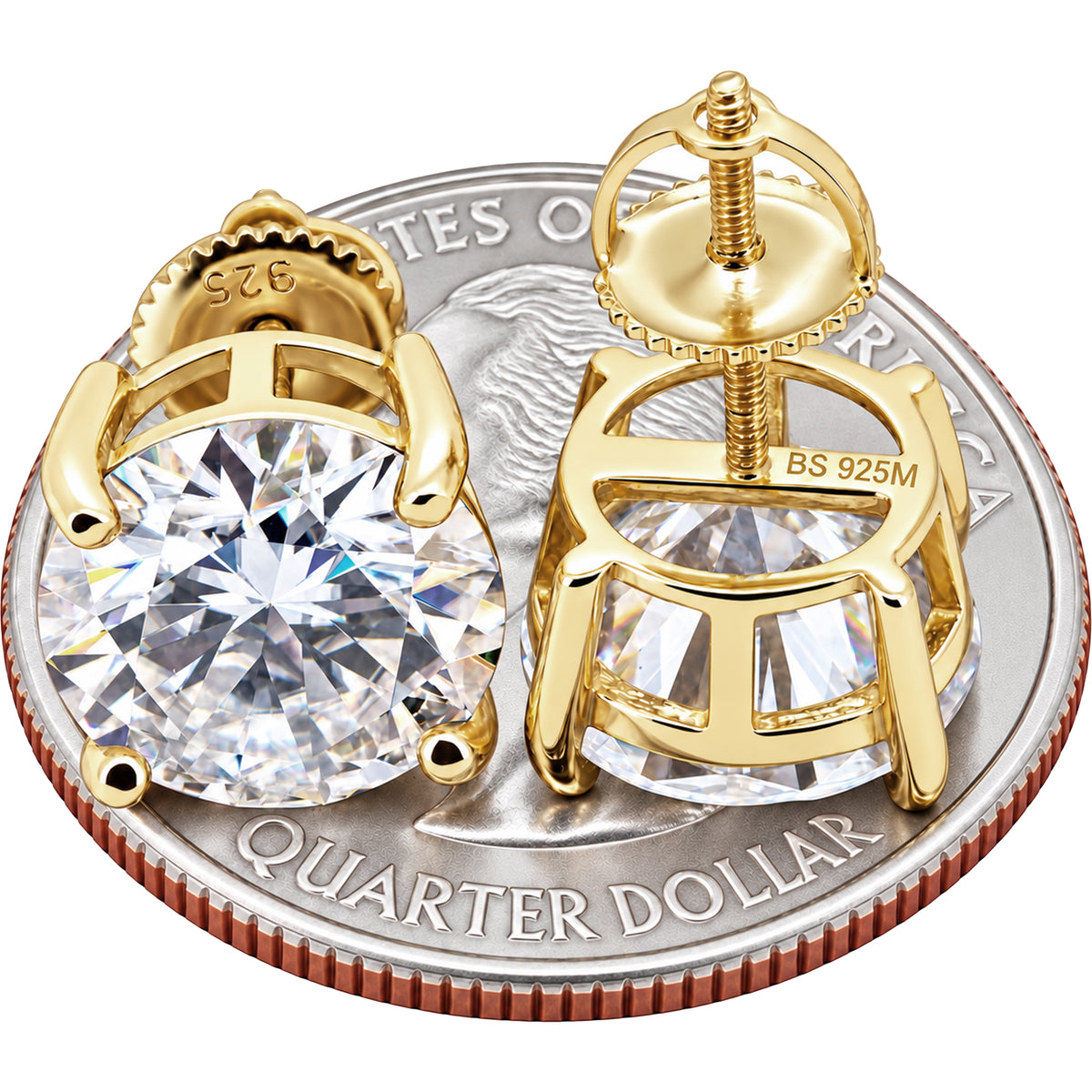 10mm 8ctw Moissanite Solitaire Studs