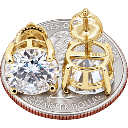 10mm 8ctw Moissanite Solitaire Studs
