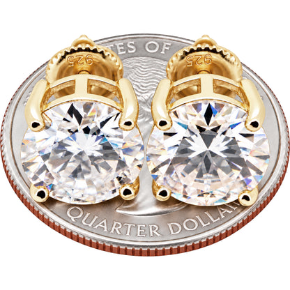 10mm 8ctw Moissanite Solitaire Studs