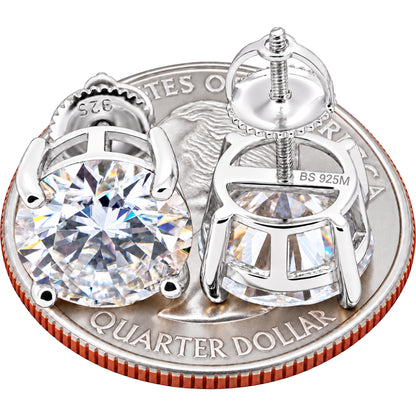 10mm 8ctw Moissanite Solitaire Studs