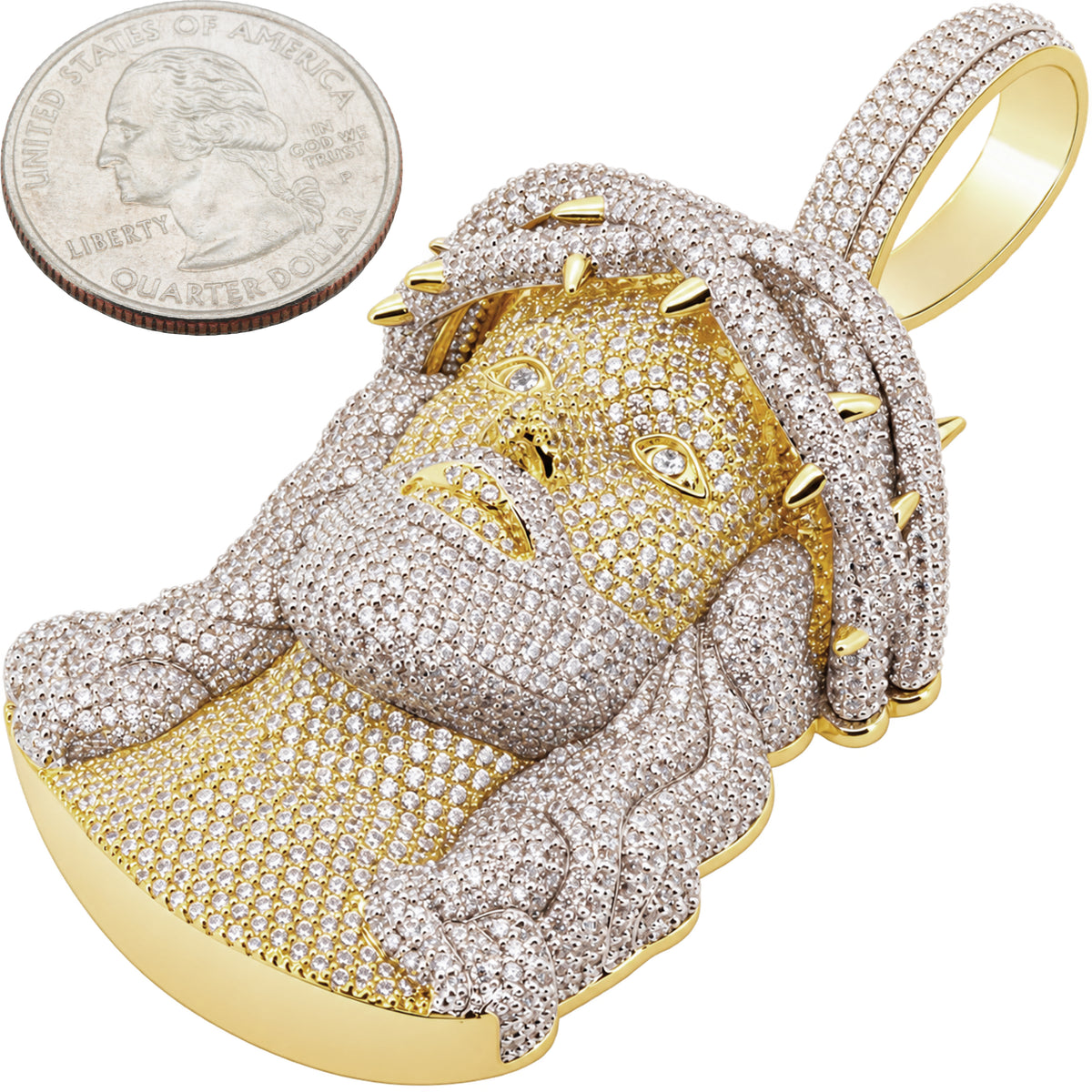 Two-Tone Jesus Piece Pendant L