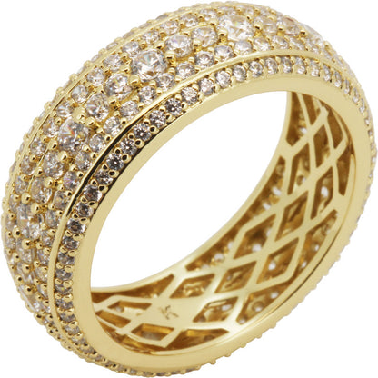 8mm Five-Row Pavé Eternity Band Ring Size 9