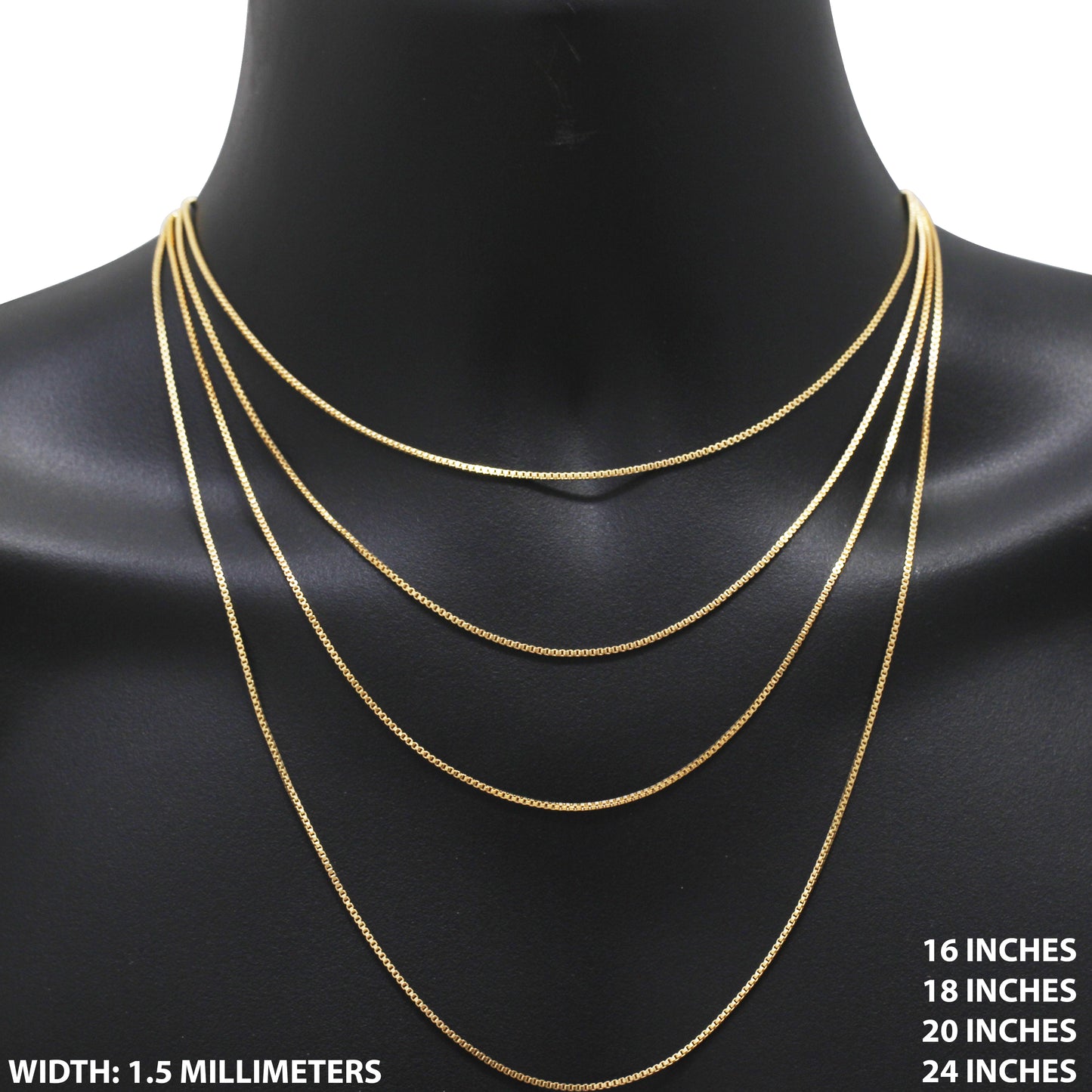 1.5mm Box Chain 24"