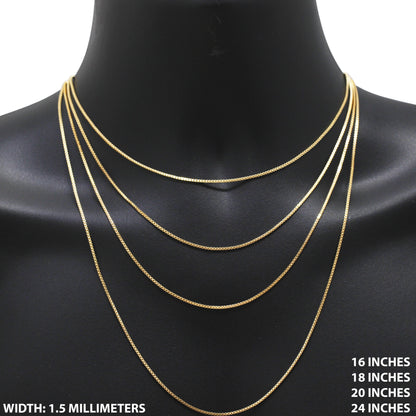 1.5mm Box Chain 24"
