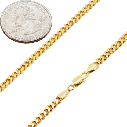 3mm Square Cut Cuban Link Chain 16"