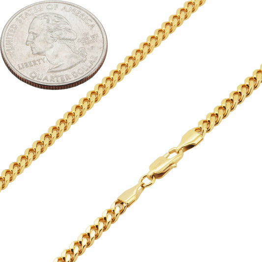 3mm Square Cut Cuban Link Chain 16"