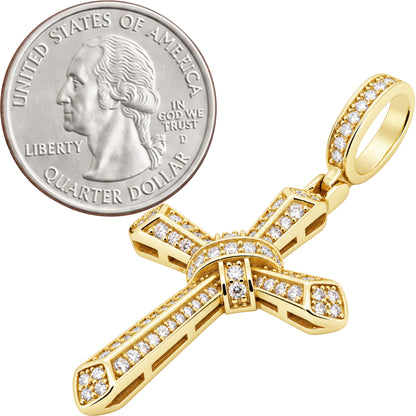 Moissanite Pavé Knot Cross Pendant