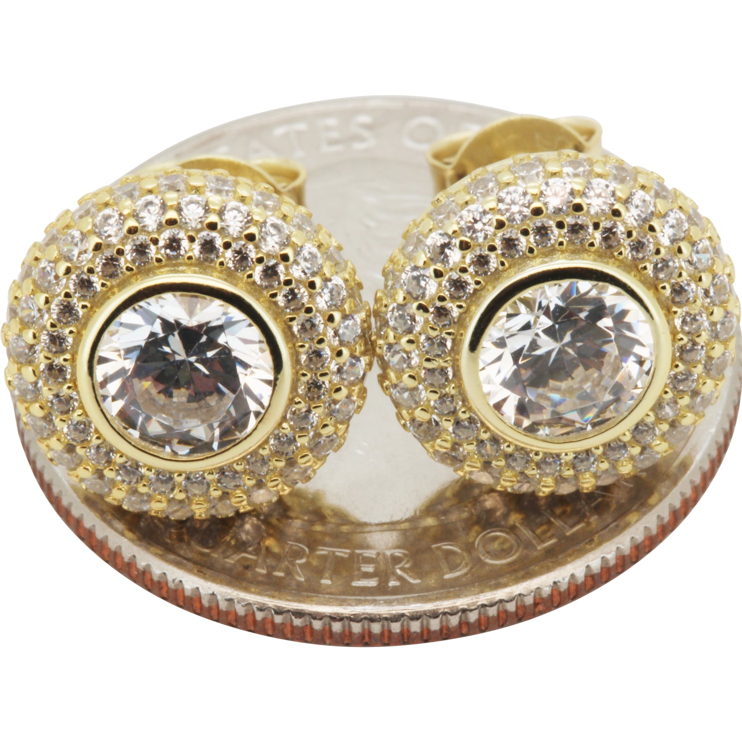 12mm Bezel Halo Studs