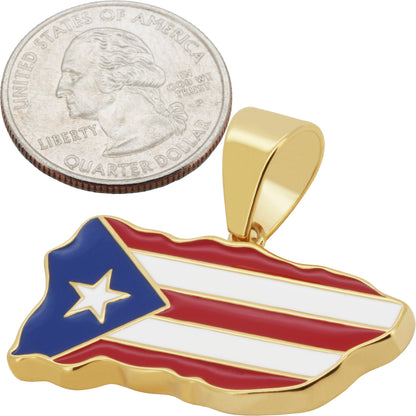 Dominican Republic Map Flag Pendant