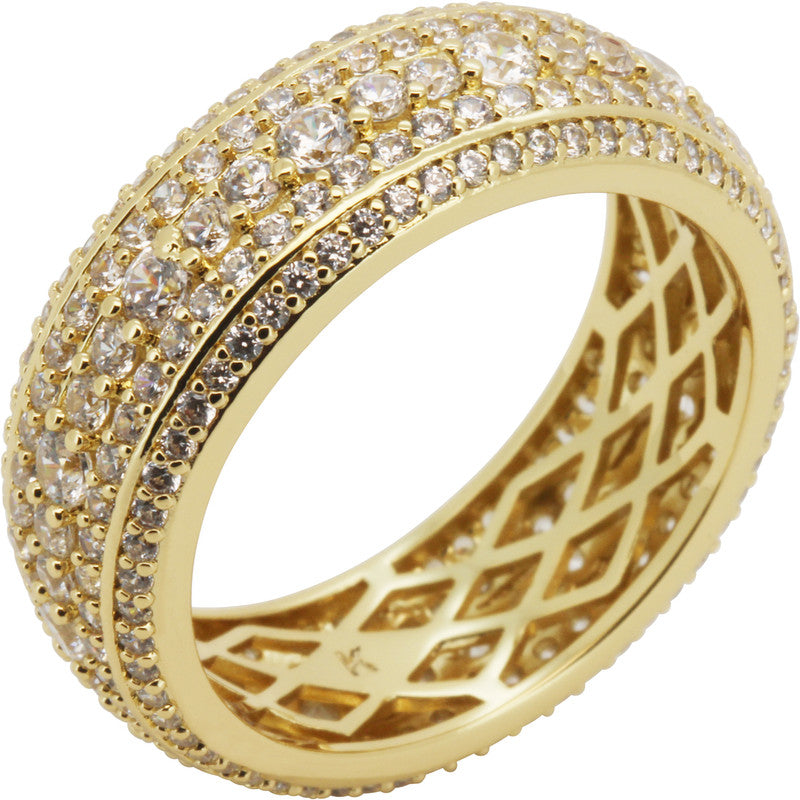 8mm Five-Row Pavé Eternity Band Ring Size 10