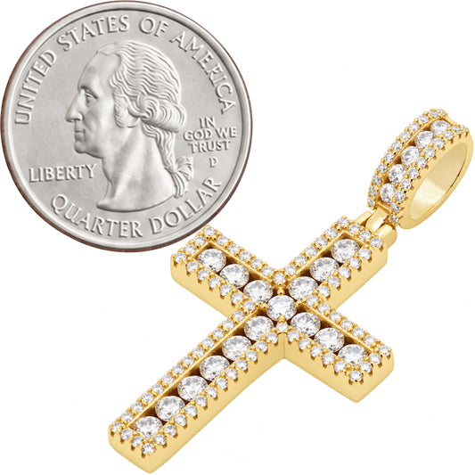 Moissanite Pavé Cross Pendant