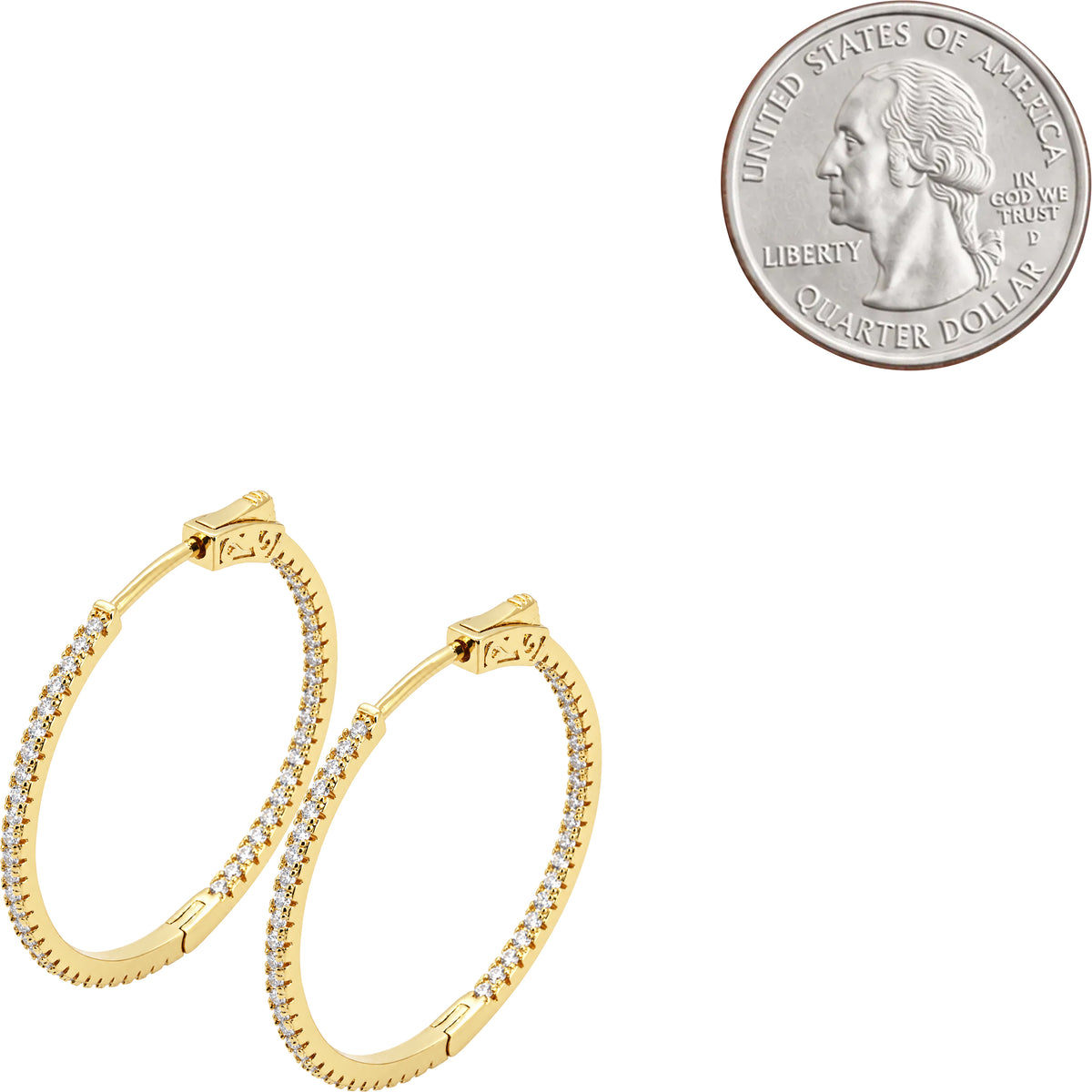 1.5mm x 30 mm Pavé Hoops